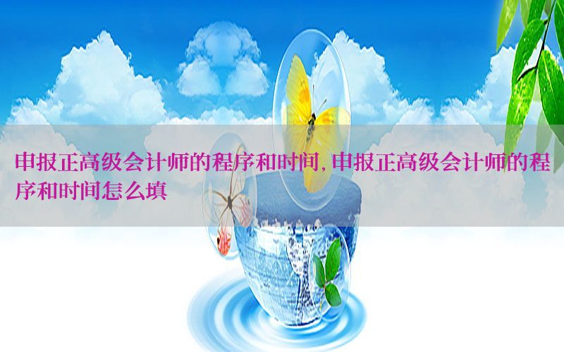 申报正高级会计师的程序和时间，申报正高级会计师的程序和时间怎么填