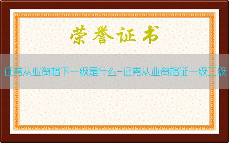 证券从业资格下一级是什么-证券从业资格证一级二级