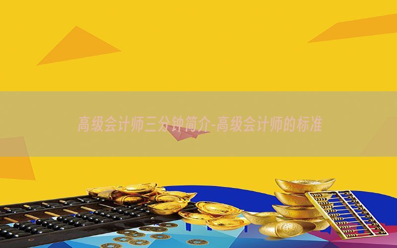 高级会计师三分钟简介-高级会计师的标准
