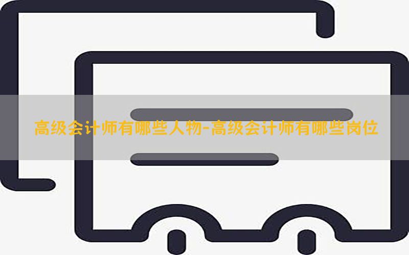 高级会计师有哪些人物-高级会计师有哪些岗位