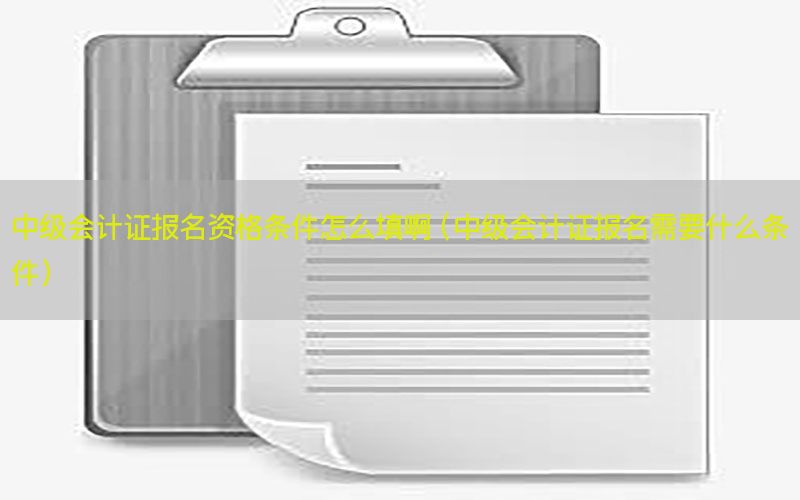 中级会计证报名资格条件怎么填啊（中级会计证报名需要什么条件）