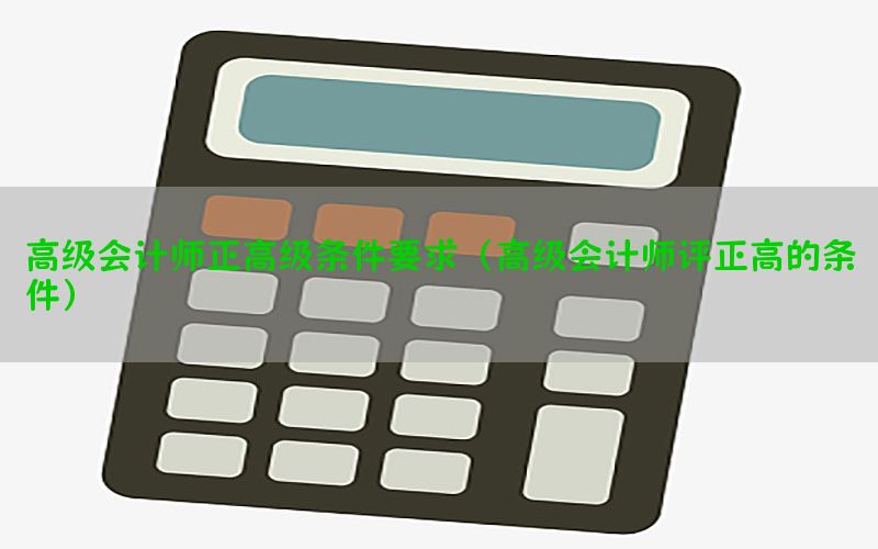 高级会计师正高级条件要求（高级会计师评正高的条件）