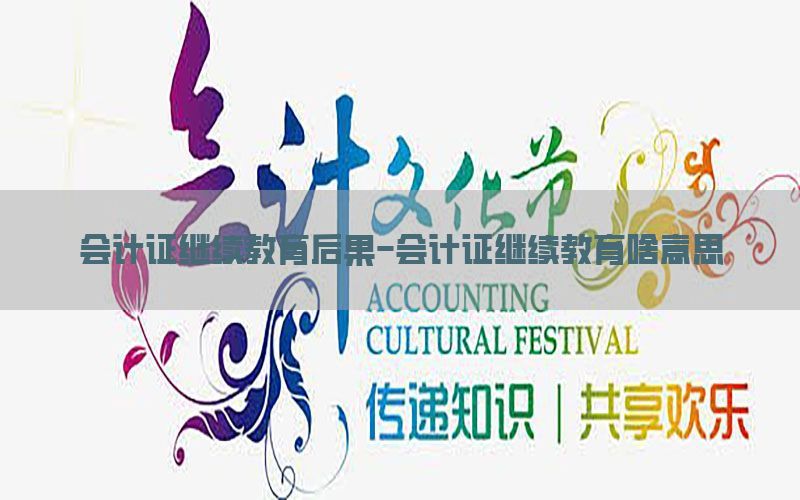 会计证继续教育后果-会计证继续教育啥意思