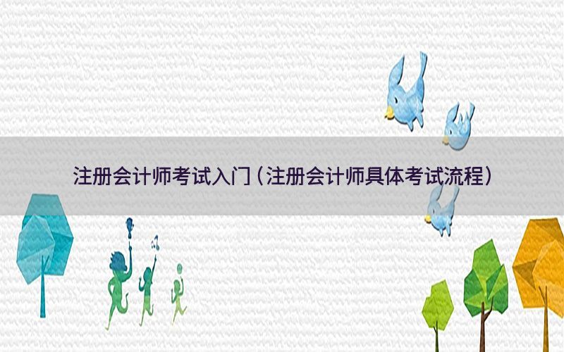 注册会计师考试入门（注册会计师具体考试流程）